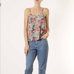 Top Shop Women's Pink Kimono Bloom Vneck Cami